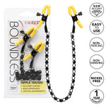 CalExotics Boundless Nipple Teasers Silicone Clamps, Product Package with Nipple Clamps and Features