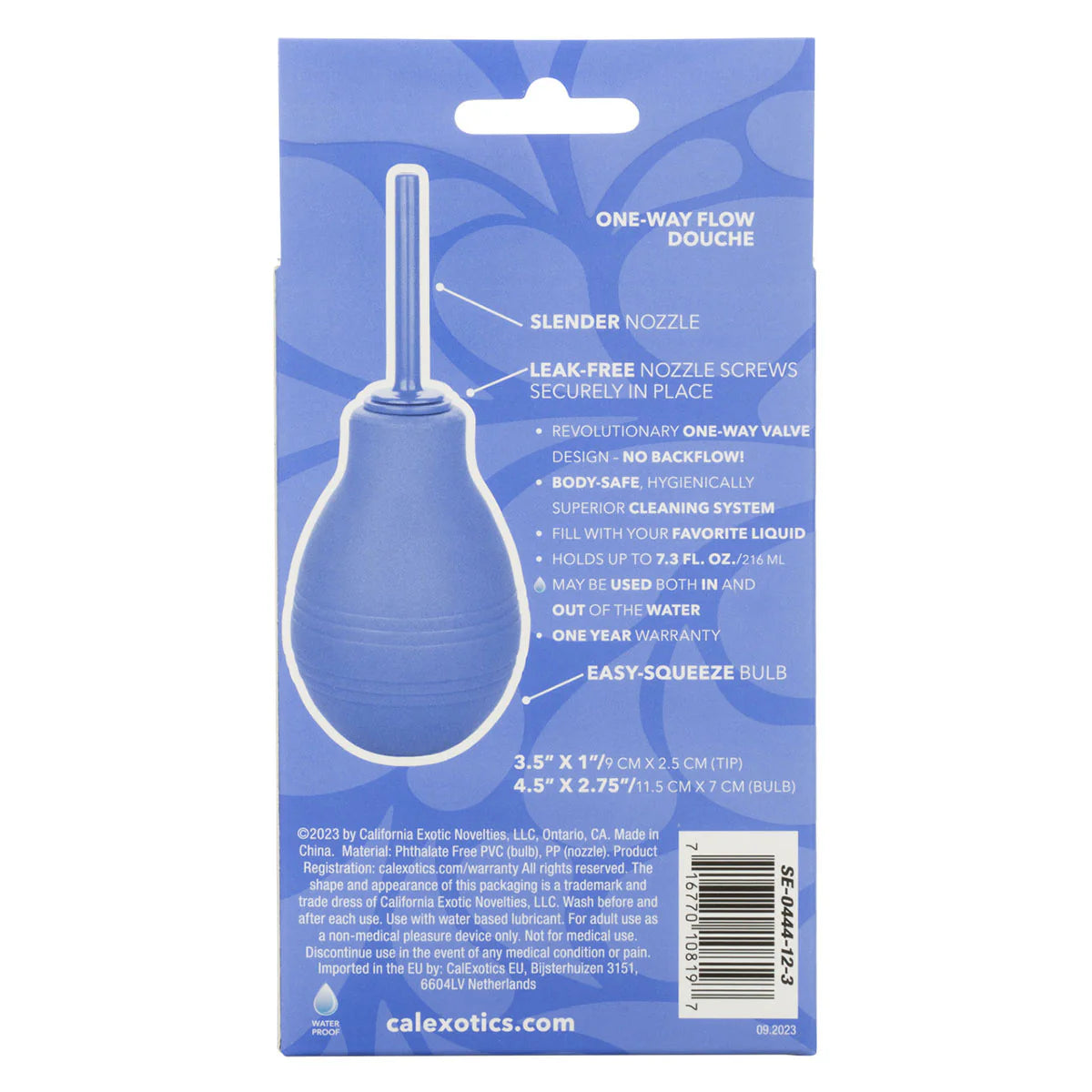CalExotics Cheeky One Way Flow Douche, Product Box, Back