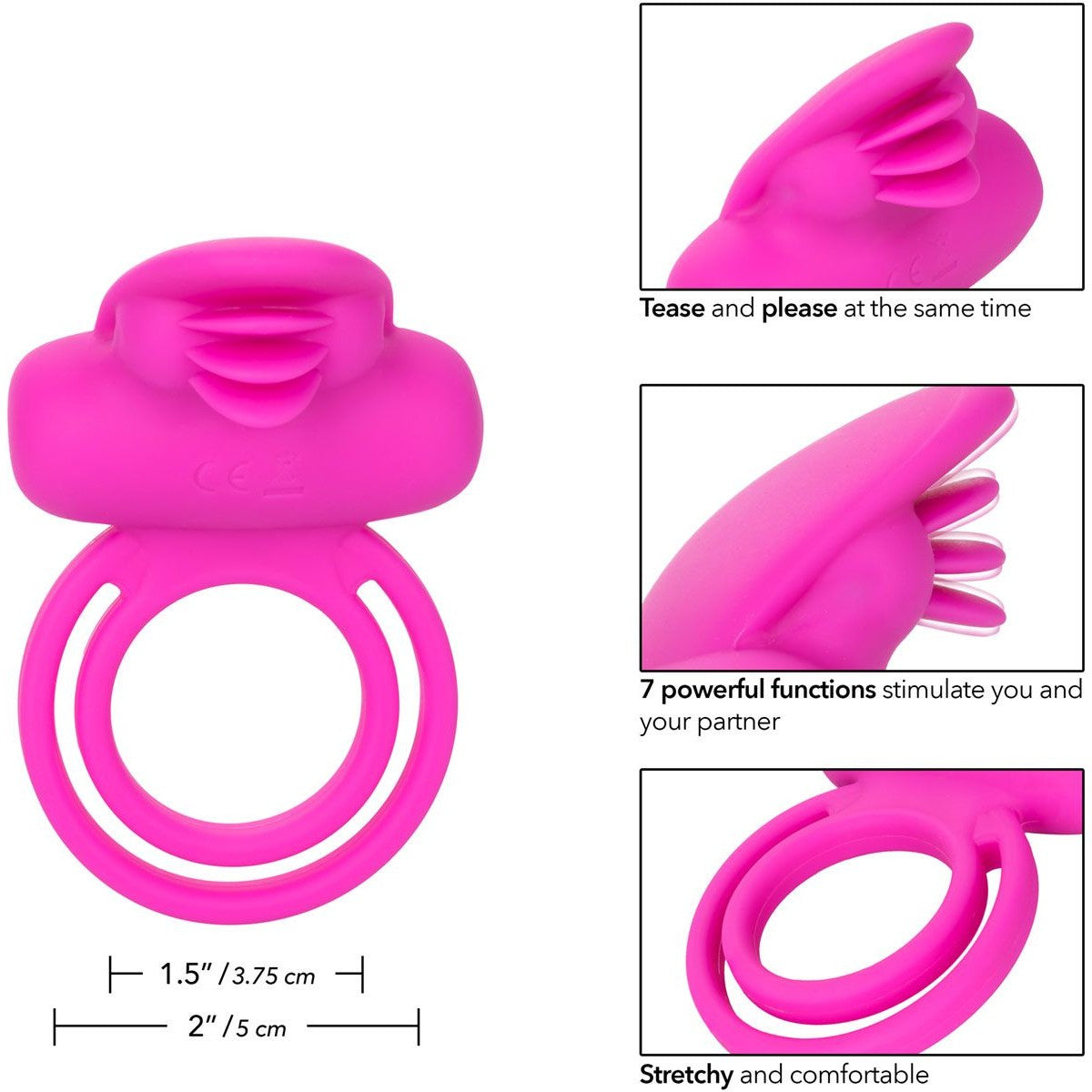 CalExotics Dual Clit Flicker Vibrating Cock Ring