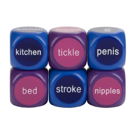 Hot & Spicy Party Dice Sex Game, Rectangle Stack: Kitchen, Tickle, Penis, Bed, Stroke, Nipples