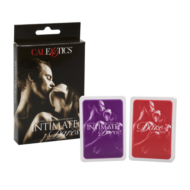 CalExotics Intimate Dares card game packaging with cards displayed.
