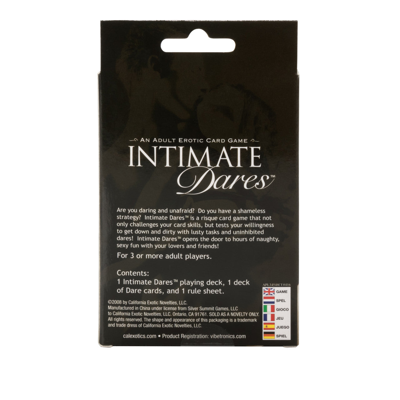 Intimate Dares Sex Game, Product Box, Back View