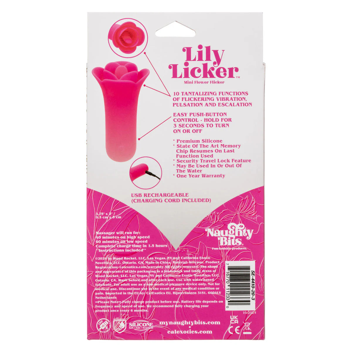 CalExotics Naughty Bits Lily Licker Mini Flower Vibrator