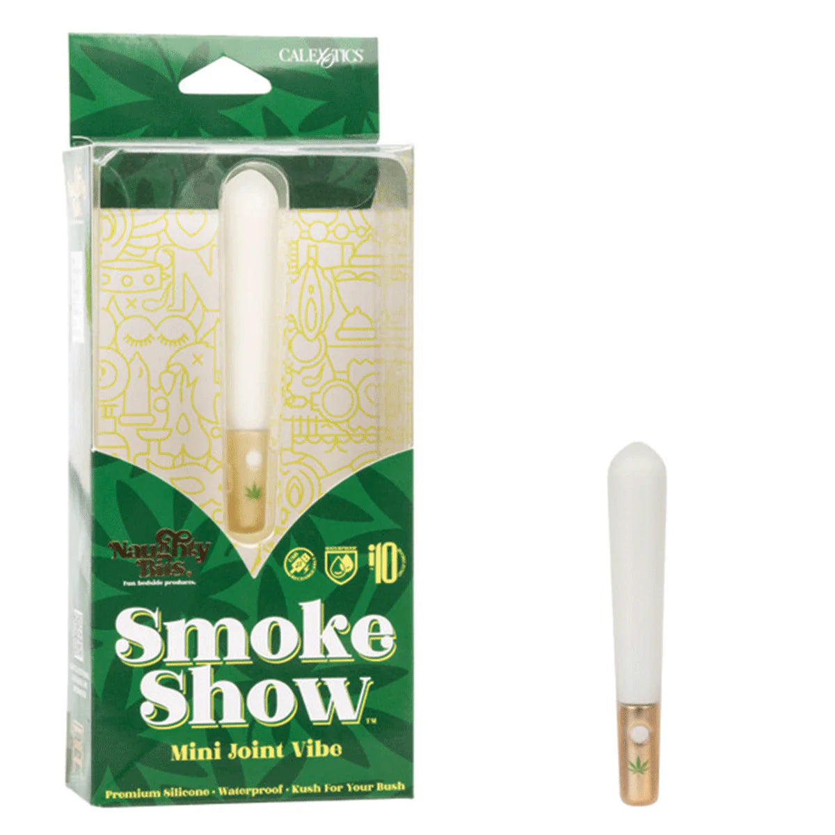 CalExotics Naughty Bits Smoke Show Mini Joint Vibrator, Product Package with Vibrator