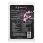 Nipple Play Crystal Chain Nipple Clamps, Pink, Product Package, Back View