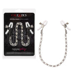 Nipple Play Crystal Chain Nipple Clamps, White, Product Package & Nipple Clamps