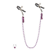 CalExotics Nipple Play Purple Chain Nipple Clamps