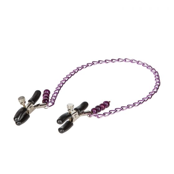 Nipple Play Purple Chain Nipple Clamps, Sideways