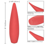 Red Hot Silicone Vibrator, Ember, Product Measurements and Details