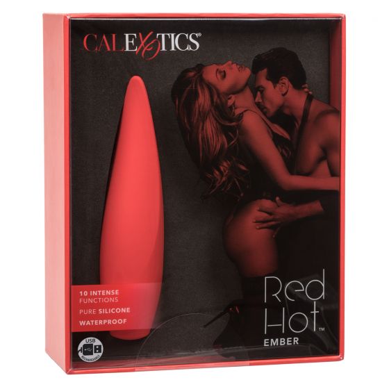 Red Hot Silicone Vibrator, Ember, Product Box