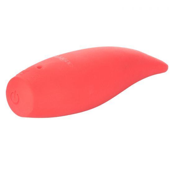 Red Hot Silicone Vibrator, Flare, flat facing right