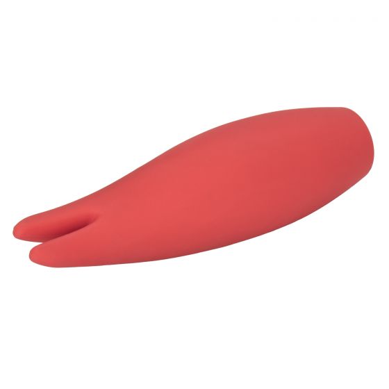 Red Hot Silicone Vibrator, Flare, flat facing left