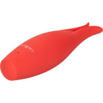 Red Hot Silicone Vibrator, Fury, flat facing right