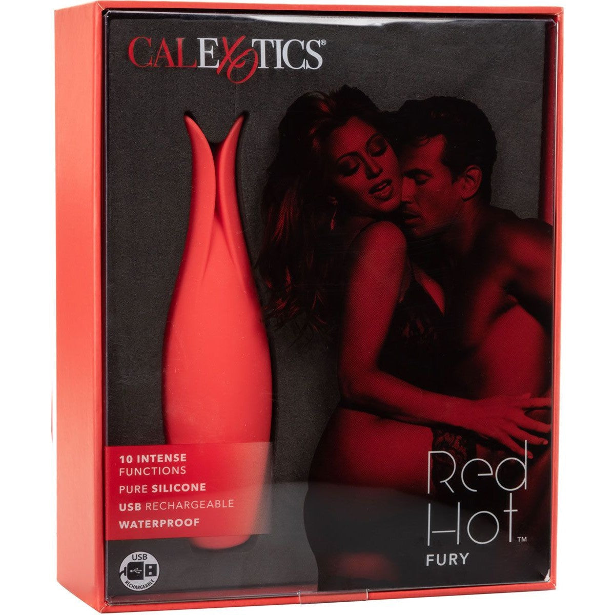 Red Hot Silicone Vibrator, Fury, Product Box