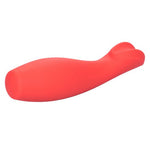 Red Hot Silicone Vibrator, Ignite, flat facing right