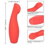 Red Hot Silicone Vibrator, Ignite, Product Measurements and Details