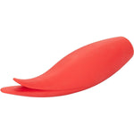 Red Hot Silicone Vibrator, Sizzle, flat facing left
