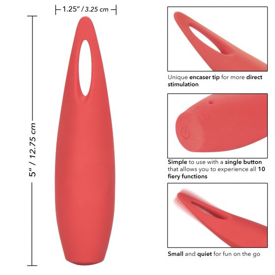 Red Hot Silicone Vibrator, Spark, Product Measurements and Features