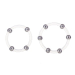 CalExotics Steel Beaded Silicone Cock Ring Set, Product Image, Front View
