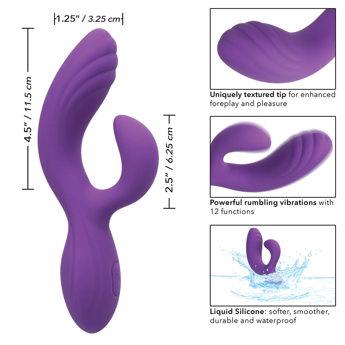 CalExotics Stella Liquid Silicone "C" Curve Dual Vibrator