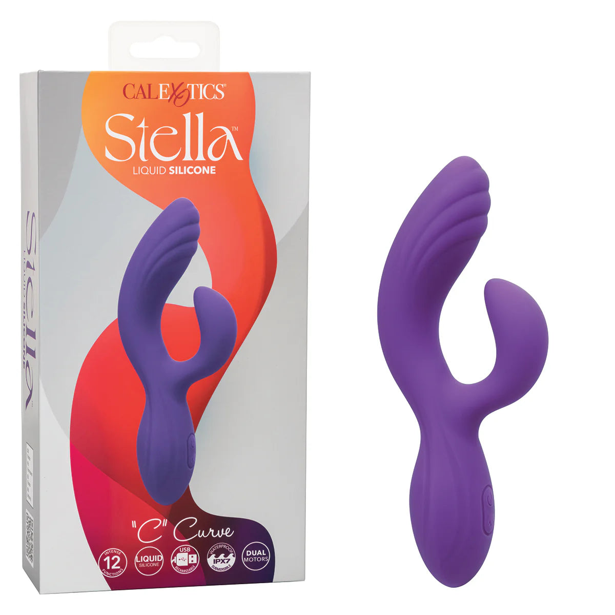 CalExotics Stella Liquid Silicone "C" Curve Dual Vibrator