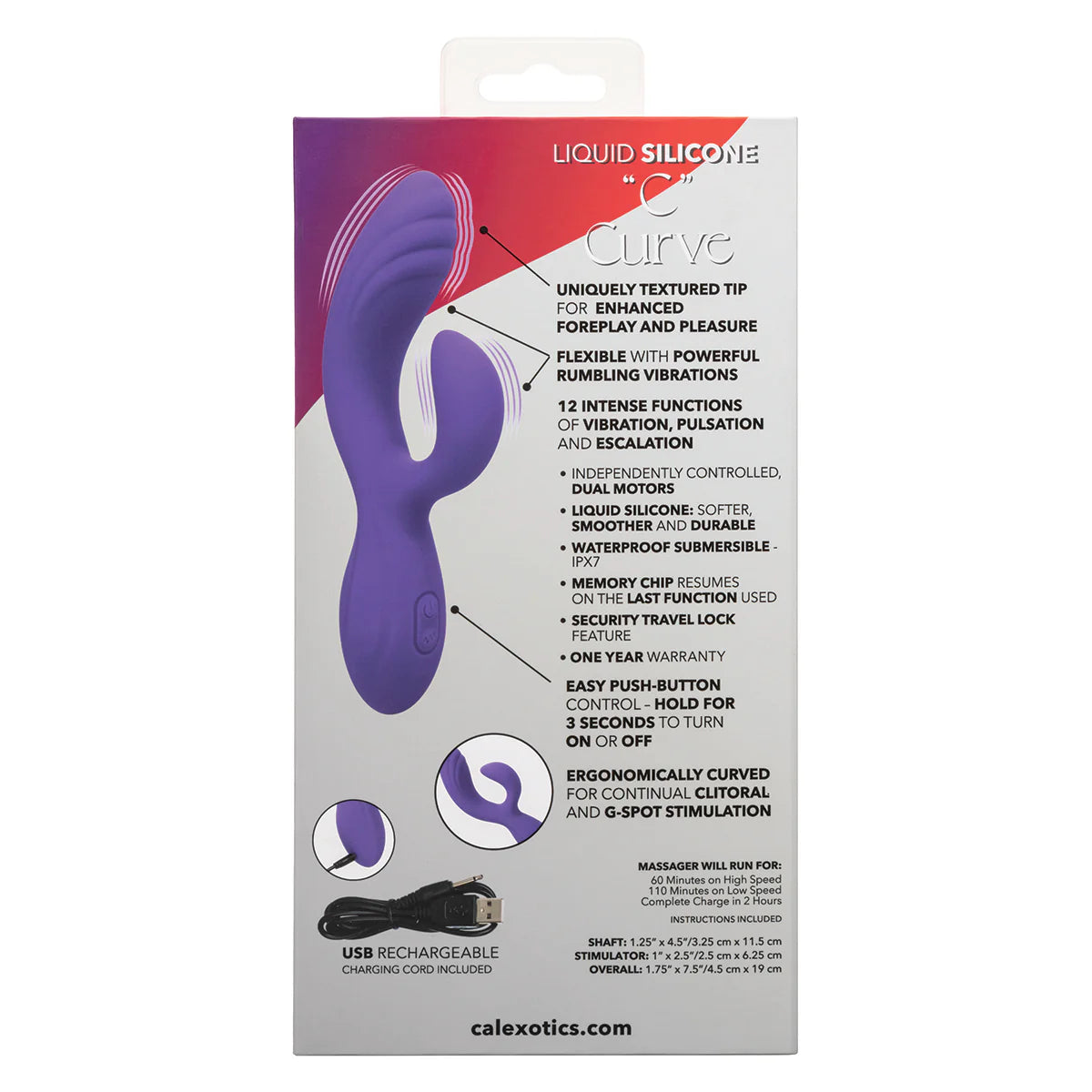 CalExotics Stella Liquid Silicone "C" Curve Dual Vibrator
