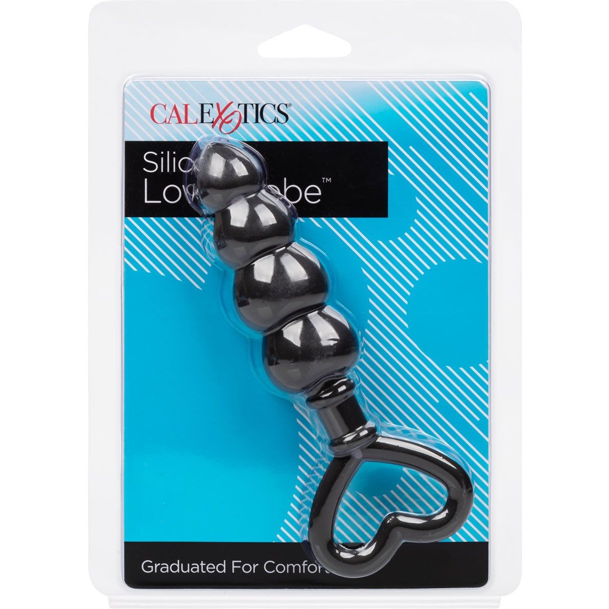 Calexotics Silicone Love Probe Anal Plug, Black, Product Package, Front