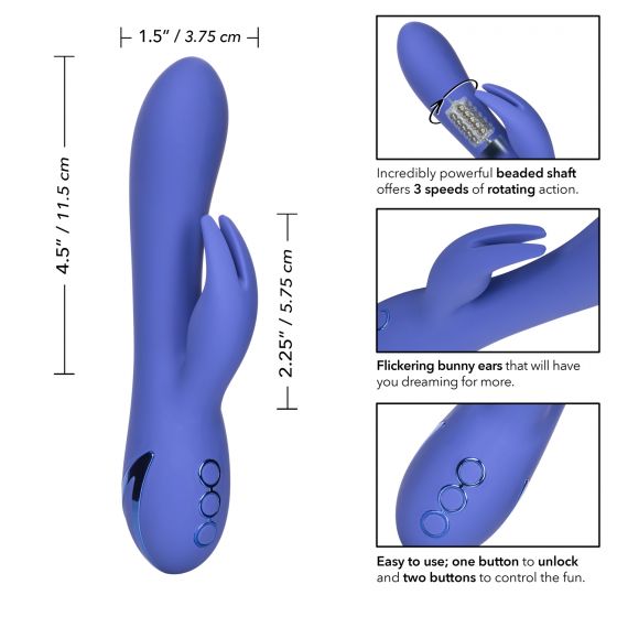 California Dreaming Beverley Hills Bunny Vibrator, Product Measurements and Features