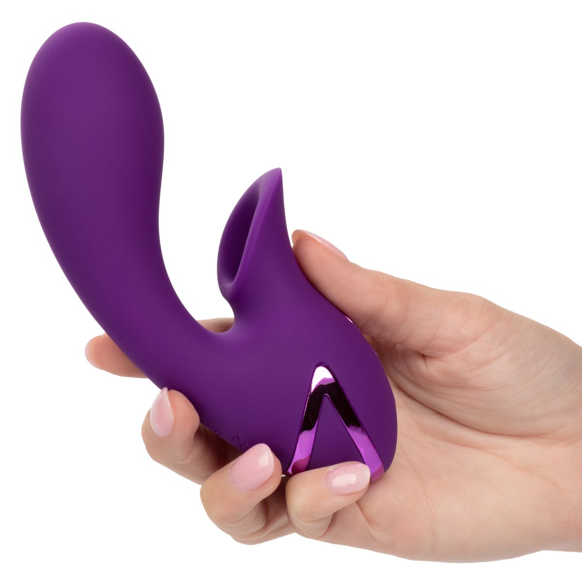 California Dreaming Huntington Beach Heartbreaker Rabbit Vibrator, Vibrator in Hand