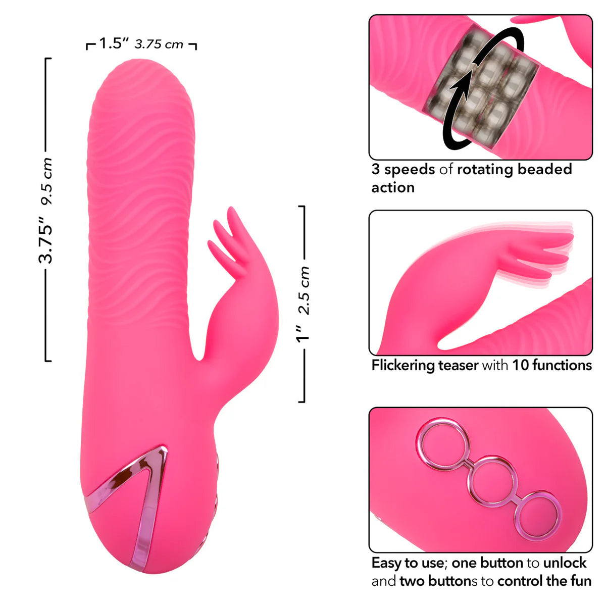 California Dreaming Sacramento Sweetie Vibrator, Rabbit Vibrator Details