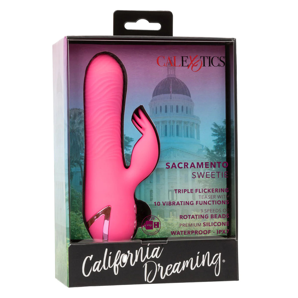 California Dreaming Sacramento Sweetie Vibrator, Product Box, Front