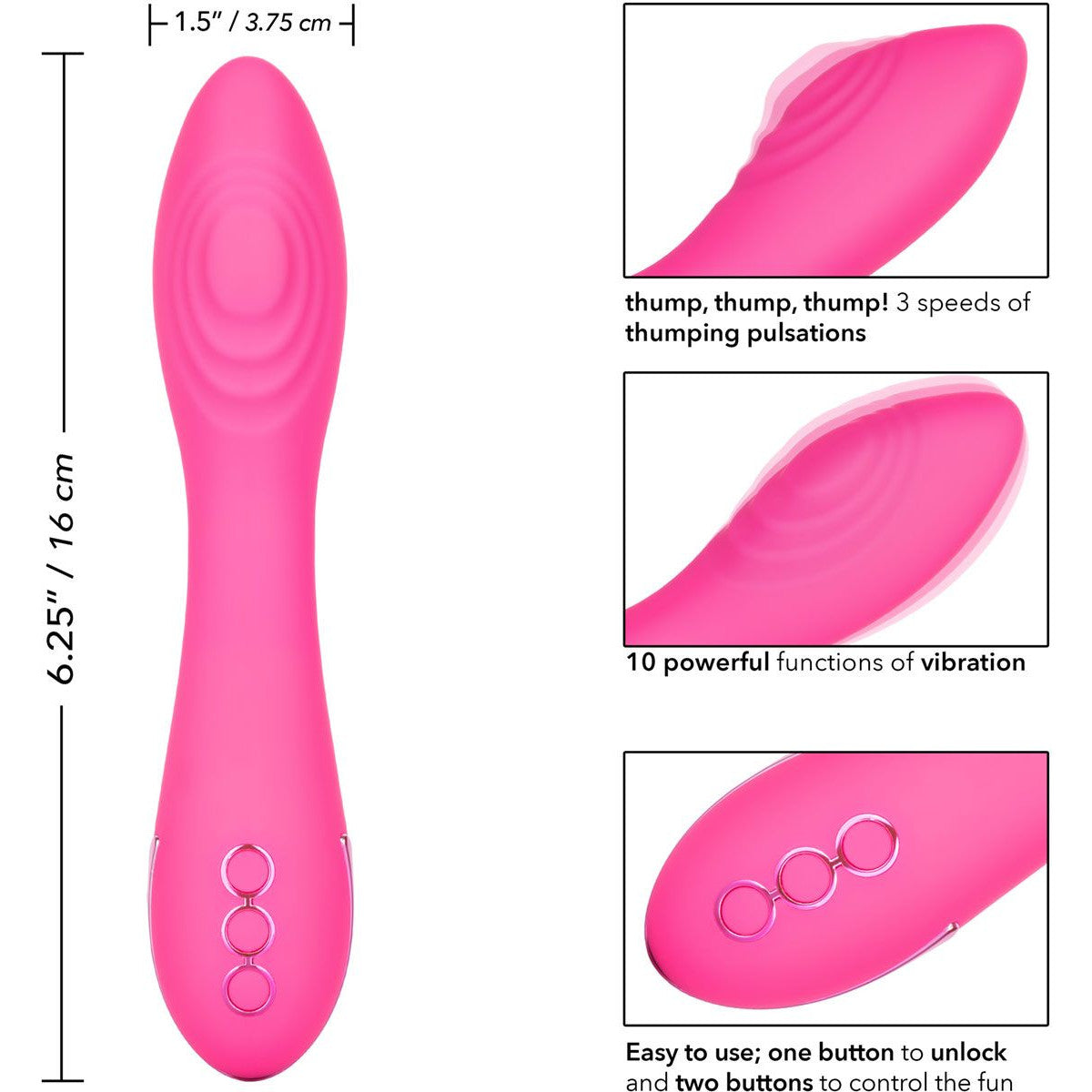 California Dreaming Surf City Centerfold Vibrator, Product Features