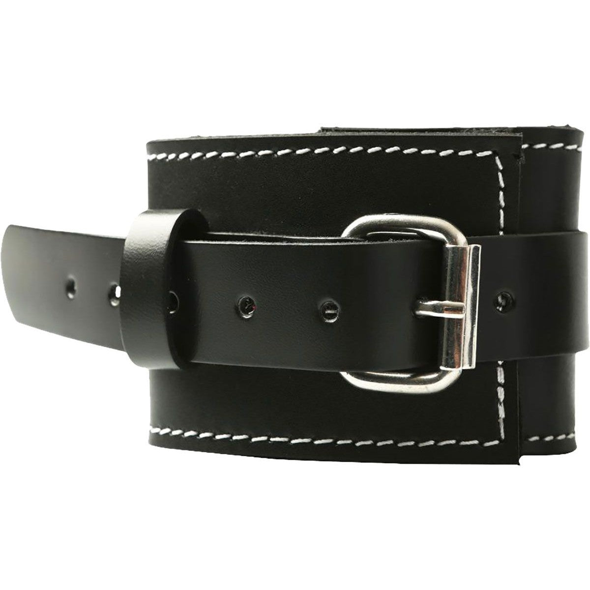 Edge Lined Leather Wrist Restraints, Product Image, Buckle and Strap Details