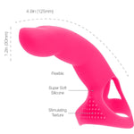 Extra Touch Silicone Finger Sleeve, Pink, Product Measurements and Details