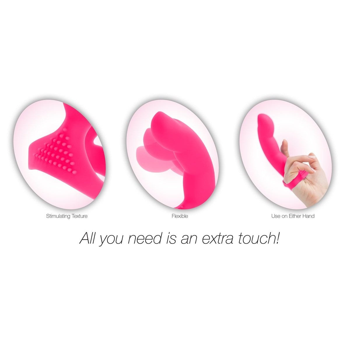Extra Touch Silicone Finger Sleeve, Pink, Product Features