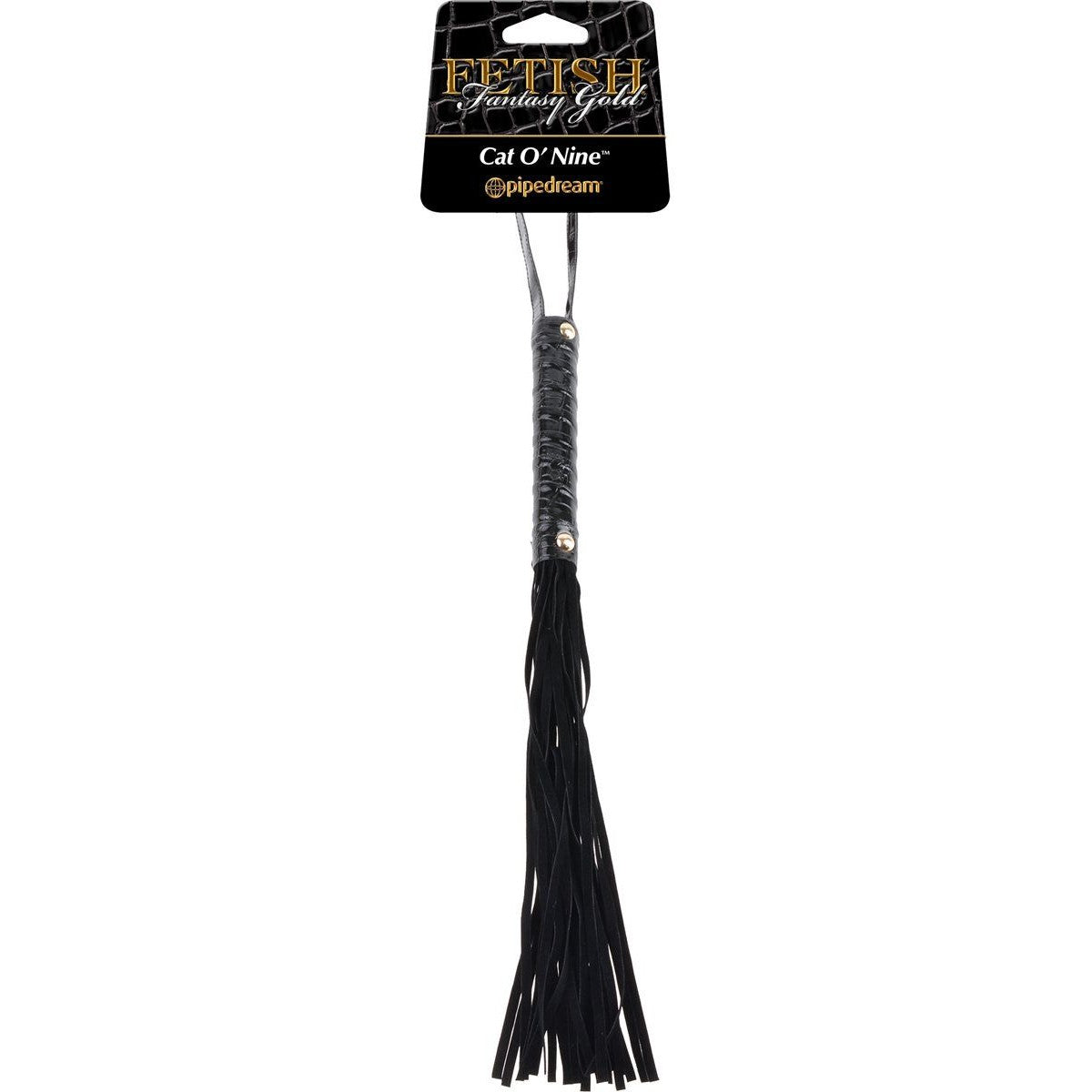 Fetish Fantasy Gold Cat-O-Nine Flogger, Black, Product with Info Tag