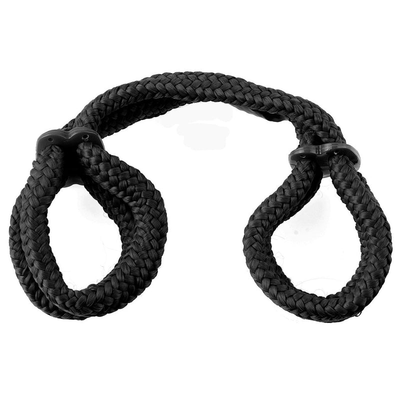 Fetish Fantasy Silk Rope Love Cuffs, Black, Product Image