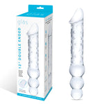 Glas 12" Double Ended Glass Dildo, Product Box and Glass Dildo