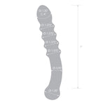 Glas 9-Inch Purple Rain Ribbed Glass Dildo, Product Measurements
