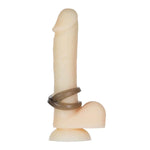 Got Big Dick 2-Pack Super-Stretch Cock Rings, Smoke Grey, Cock Ring on Dildo