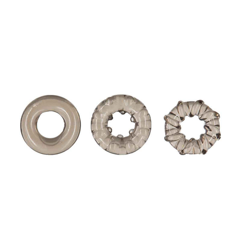 Got Big Dick 3-Pack Super-Stretch Cock Rings, Smoke Grey, Product Image