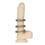Got Big Dick 3-Pack Super-Stretch Cock Rings, Smoke Grey, Cock Rings on Dildo
