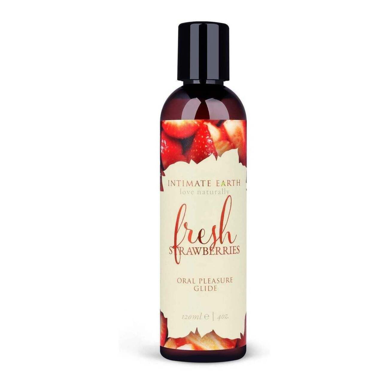 Intimate Earth Natural Flavors Water-Based Lubricant, Fresh Strawberries, (120ml) (4oz), Product Image