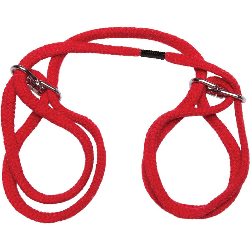 Japanese Style Bondage Cotton Rope Cuffs, Red, Product Image
