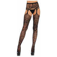 Leg Avenue Chelsea Floral Lace Garter Belt Stockings