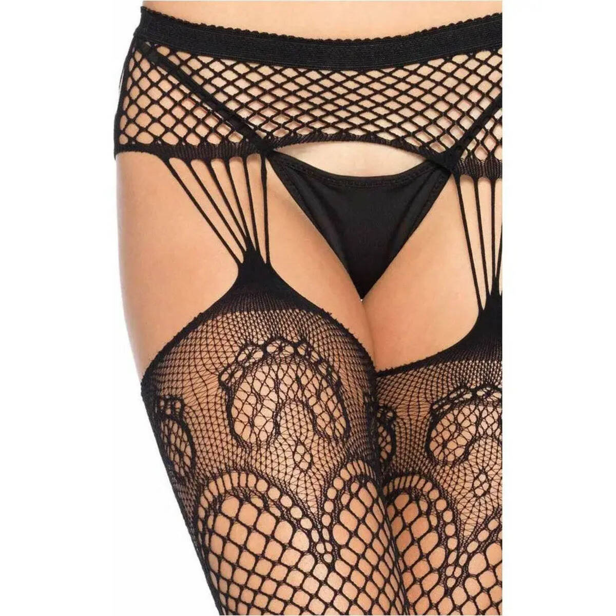 Leg Avenue Duchess Garter Belt Fishnet Stockings