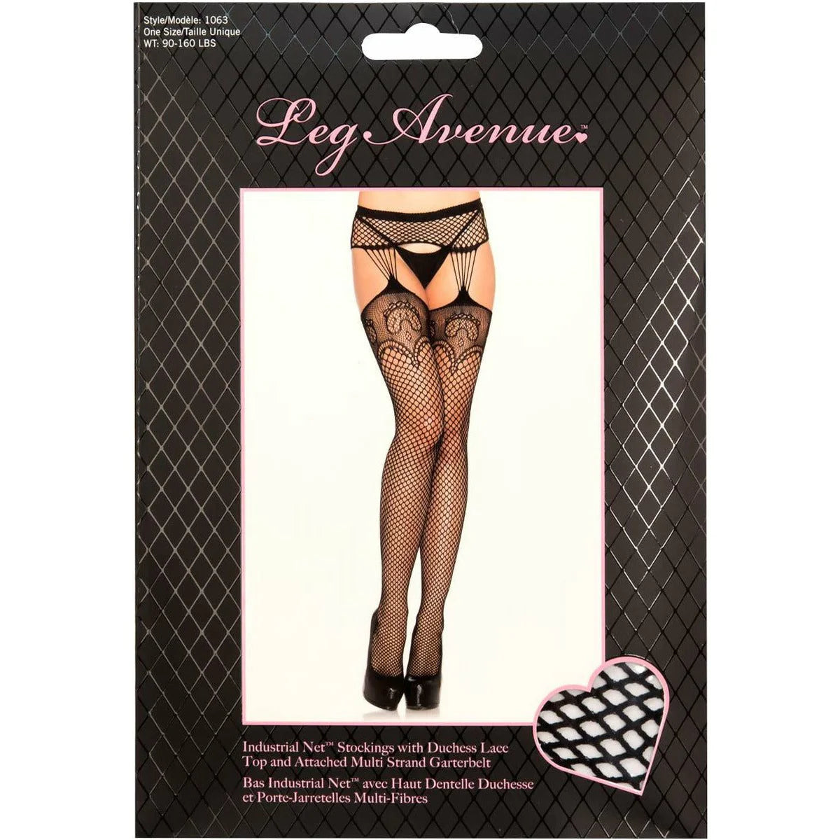 Leg Avenue Duchess Garter Belt Fishnet Stockings