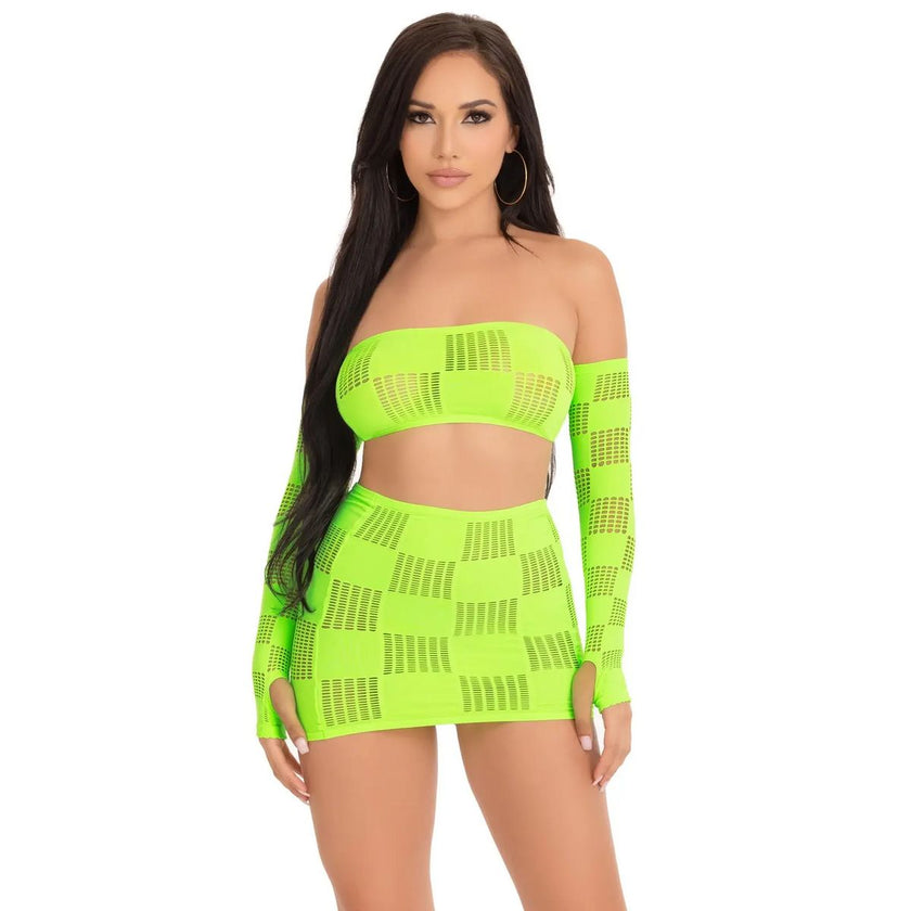 Leg Avenue Ego Trip Checkerboard Bandeau Set