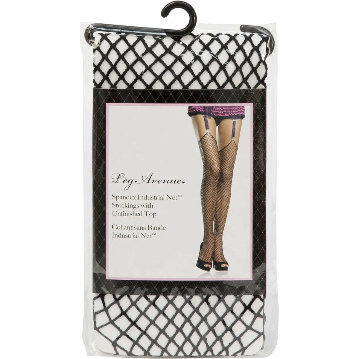 Leg Avenue Gem Industrial Net Stockings, Black, One Size, Product Package, Front