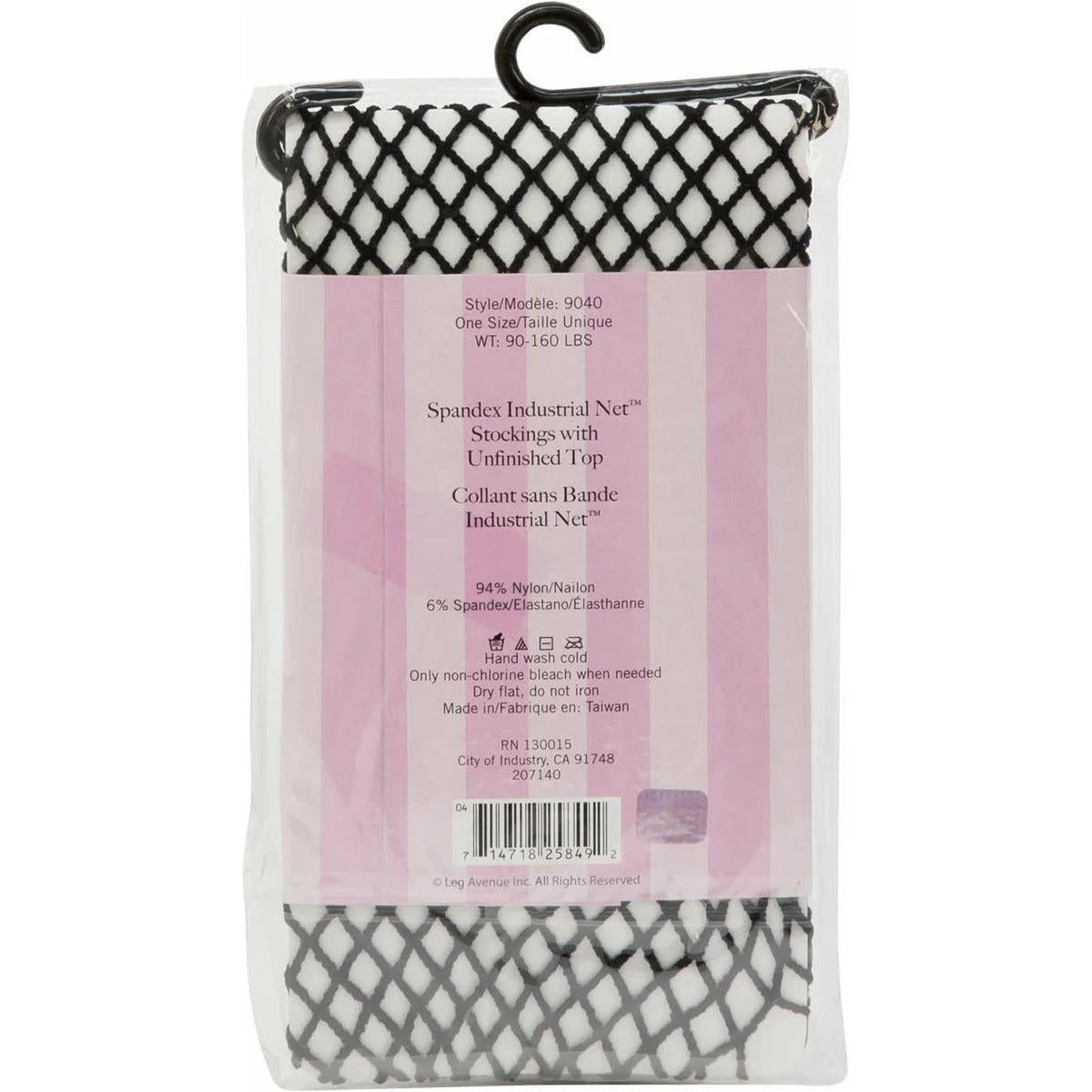 Leg Avenue Gem Industrial Net Stockings, Black, One Size, Product Package, Back